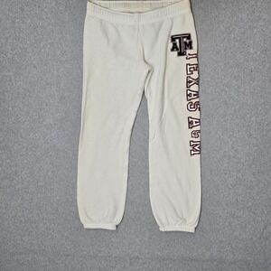 Texas A&M Aggies Women Pants XS White Embroidered PINK‎ Victoria's Secret
